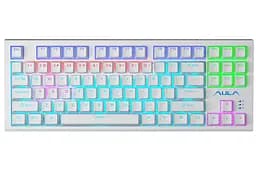 Клавиатура игровая механическая Aula Mechanical F-3032 White keycaps + 21 Yellow keys KRGD Red - мініатюра 1