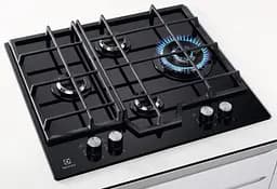Варильна поверхня газова на склі Electrolux 60 см чавун чорний - мініатюра 2