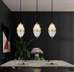 Кришталевий світлодіодний світильник золотого кольору Line.F SGA 9