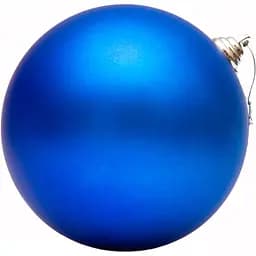 Елочный шар D15 см синий матовый пластик (250188)