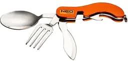 Нож складной туристический с вилкой и ложкой. Neo Tools hoz0013474