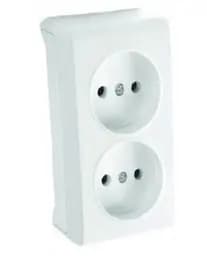 Розетка подвійна без заземлення Vera біла