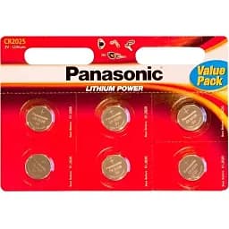 Батарейка Panasonic CR 2025 BL 6шт (CR-2025EL/6B)
