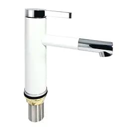 Смеситель для умывальника поворотный аэратор гайка белый/хром Ø35 Frap 1/10 F1052-14 Белый