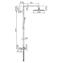Душова система з термостатом Koer KB-55014-05 KR4733, Чорний матовий - мініатюра 2