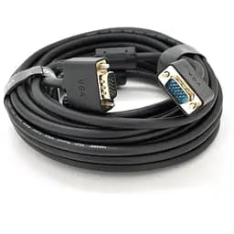 Кабель VEGGIEG VG-10 VGA 3 + 6, 10m, male to male (тато-тато), OD-6.5mm, 2 фериту, круглий Black, коннектор Gold, Box