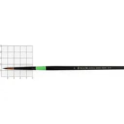 Пензель синтетика кругла Green stripe 1019 № 6 довга ручка Kolos
