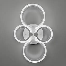 Світлодіодна біла люстра Senta на 4 кільця 60х38 см без пульта Line F Арт. 2374 2+2 WT