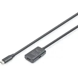 Удлинитель Digitus USB 3.2 Gen1 Active Cable 5G, C/M-C/F, 10м, черный teh0013619