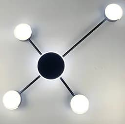 Стельовий LED світильник-супутник чорного кольору Line.F R 88/4 BK - мініатюра 3