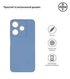 Чехол-накладка для смартфона TECNO Spark 10 4G (KI5q) противоударный, силиконовый, термополиуретановый (ТПУ), с защитой камеры и корпуса, голубой, защита всего корпуса, ArmorStandart (ARM69071) - мініатюра 2