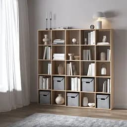 Книжная полка стеллаж Vays M-4 Дуб Сонома с 25 ячейками ЛДСП 178x29x178 см для дома офиса детской или гостиной