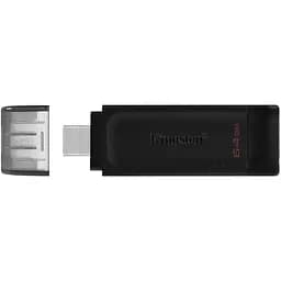 USB флеш-накопичувач Kingston DataTraveler 70 64GB USB-C 3.2 Gen 1 Black (DT70/64GB) [66931] - мініатюра 2