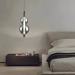 Чорний світлодіодний підвіс із 2-ма графітовими кульками 50 см | Line F | Арт. NO23/2 BK+GR