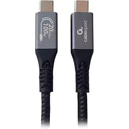 Кабель Cablexpert USB Type-C Premium USB 3.2 Type-C/Type-C PD 100W 0.5m Black (CCBP-USB3-CMCM100-0.5M)