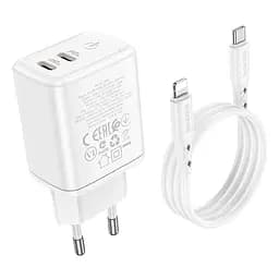 Зарядний пристрій Borofone Type-C to Lightning Reacher BN9 2Type-C 35W біле - мініатюра 8