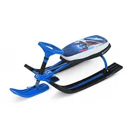 Снегокат MS 1778-8 Низкая рама, мягкое сиденье из экокожи 45х21см (2 положения), руль, металлопластик, черно-синий