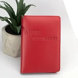 Обложка для прав кожаная женская HC-10 красная (на права старого образца)