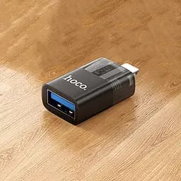 Адаптер перехідник Hoco UA36 Lightning to USB чорний - мініатюра 2