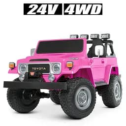 Електромобіль джип 24V7Ah 4x80W EVA шкіра USB MP3 рожевий (M 4968EBLR-8 24V)