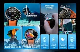 Mibro Смарт-часи GS Explorer S 48мм, 1.32", 466x466, AMOLED, BT 5.3, Dual-band GPS, 10 ATM, чорний обсидіан - мініатюра 3