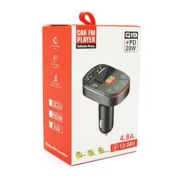 Автомобільний FM трансмітер модулятор Bluetooth Voltronic FMQ19EQ 3.1 A, TF, USB, PD 20W - мініатюра 2