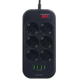 Сетевой удлинитель LDNIO SE6403 4USB и 6 розеток