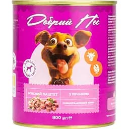 Влажный корм для собак Добрий Пес паштет с печенью 800 г