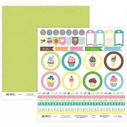 Бумага для скрапбукинга "Cake delicious" 6 двухсторонняя 30.48х30.48см 200г/м² Rosa Talent