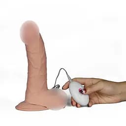 Вібратор Love Toy з кібершкіри з мошонкою та на присоску Toyfa 66-LV1091 88329