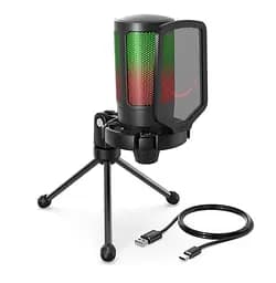 Микрофон конденсаторный Fifine A6V-B Ampli Game RGB USB Black - мініатюра 1