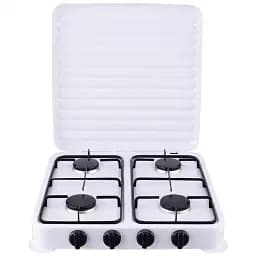 Настільна газова плита, плита на 4 конфорки Domotec MS 6604, таганок