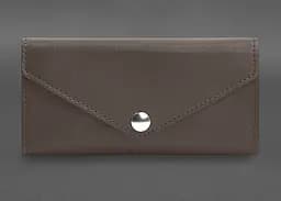 Кожаный клатч (портмоне) на кнопке 5.0 Темно-бежевый