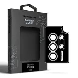 Захисне скло для камери Samsung Galaxy S26 Ultra 5G, Supreme BI, прозорий колір, з рамкою, глянцеве скло для захисту лінз, протиударне, прозоре, з клейовим шаром по контуру, не впливає на якість фото, ArmorStandart (ARM90424)