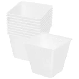 Комплект з 10 форм для виготовлення м'яких, вершкових, розсольних та сирів з пліснявою «Пірамідка» 0.4 л (фета, бринза, брі), Kitchette Білий 87897