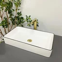 Умивальник VBI Triest white black Edge накладний VBI-012710, Білий