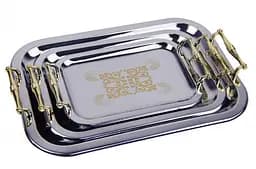 Універсальний набір хромованих підносів Bohmann BH 6934 3 предмети Орнамент