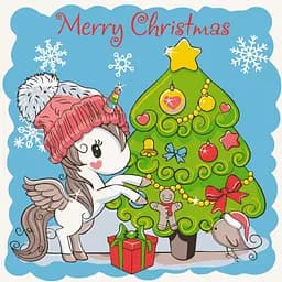 Розпис на полотні ArtCraft Єдиноріжка з ялинкою 15554-AC 30х30 см