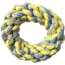 Игрушка для собак Croci Pastel Бублик плетеный канат хлопчатобумажный желтая 18 см