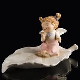 Фігурка Янгол-дівчинка на листочку 10 см QF72 Brille D7-007