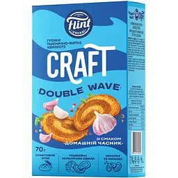 Грінки пшенично-житні хвилясті Flint Craft Gren Double Wave зі смаком Домашній часник 70 г