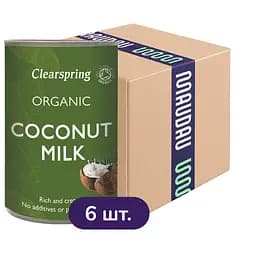 Упаковка органического кокосового молока Clearspring 2.4 л (400 мл х 6 шт.)