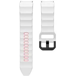 Ремешок для Samsung Galaxy Watch 4 Classic 42mm - бело-розовый ширина крепления 20мм силикон размер L Watchbands Ribbed (W11-3WB17759971)