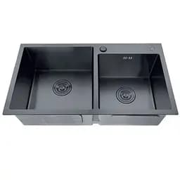 Кухонна мийка з нержавіючої сталі Zerix ZH7843D-215 Nano-Black MX1594, Графит