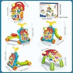 Навчальні ходунки для малюків 5 в 1 Baby Walker Sit-to-Stand - мініатюра 6