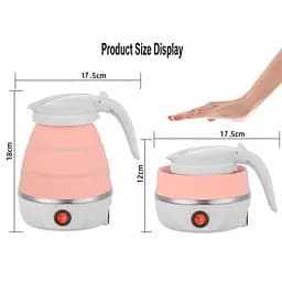 Складаний силіконовий електрочайник SmartTech Foldable Kettle 600 мл Рожевий - мініатюра 5