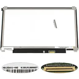 Матриця 13.3 HB133WX1-402 1366х768, 30pineDP, LED, SLIM вертикальні вушки по краях, матова, роз'єм праворуч знизу для ноутбука