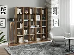 Полка для книг-стеллаж для дома Moreli Juni 1776x1776x300 мм Дуб сонома (zg-s16-sonoma)