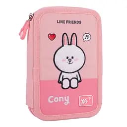 Шкільний пенал твердий подвійний Yes Line Friends Pretty Choco and Cony HP-01
