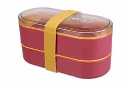 Ланч-бокс эко на 2 яруса с приборами Laprida 28 Красный 900 мл (64-668)